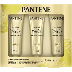Pantene Biotin Hair Moisture Treatment Shots For Dry, Damaged Hair 3x15ml