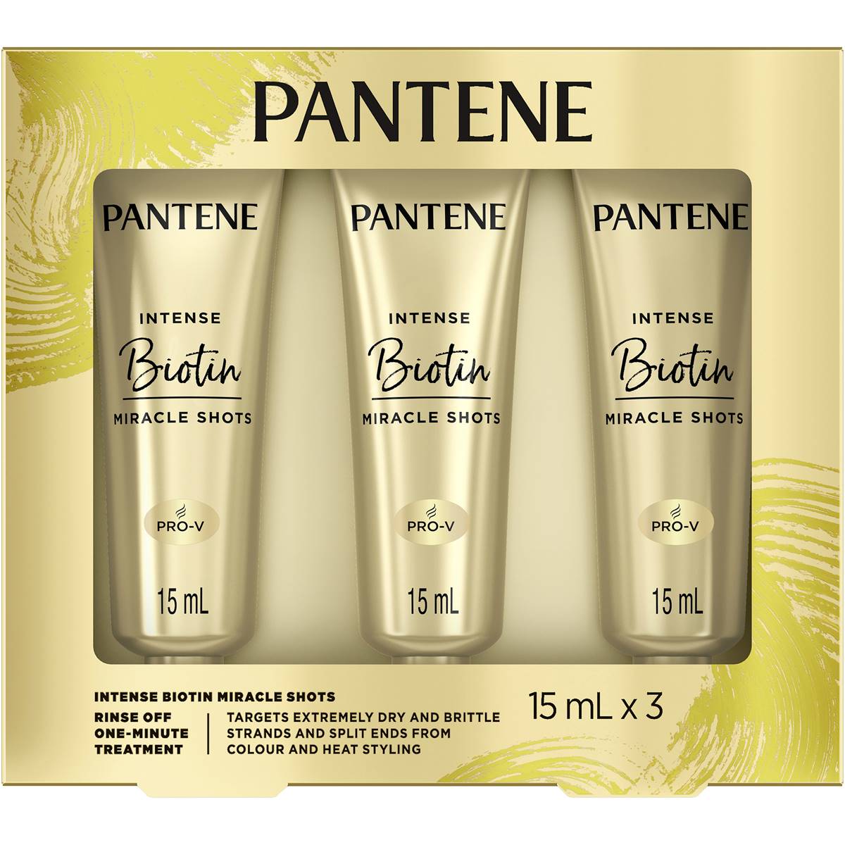 Pantene Biotin Hair Moisture Treatment Shots For Dry, Damaged Hair 3x15ml