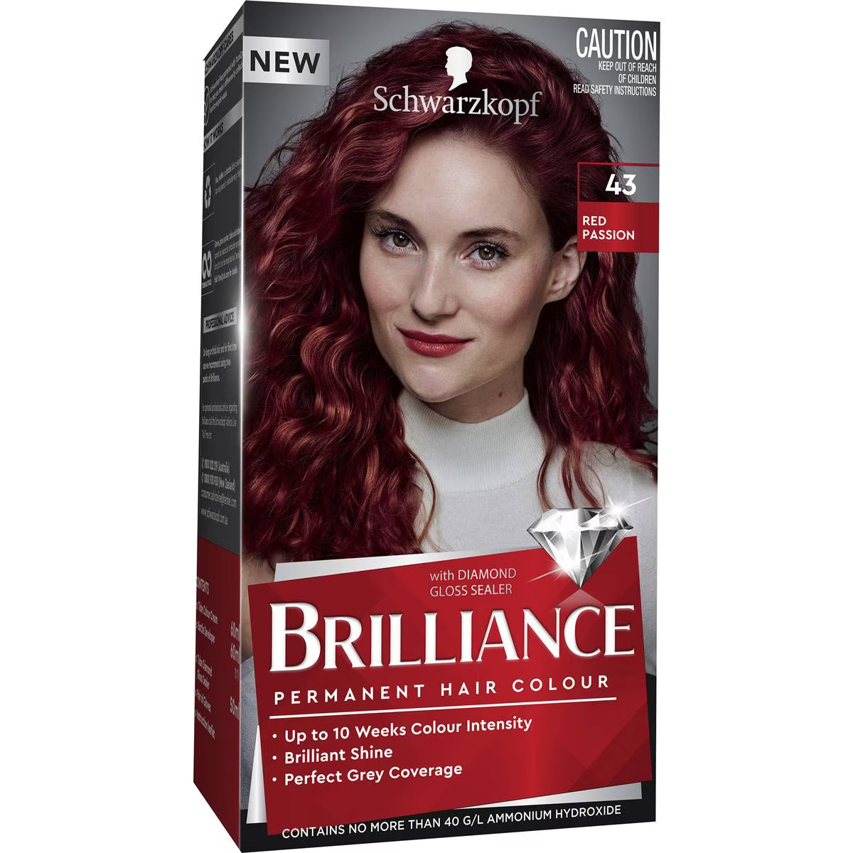 151647 Schwarzkopf Brilliance 43 Red Passion Permanent Colour Each