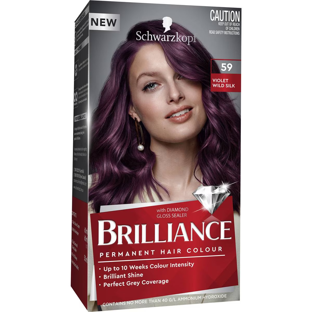 151652 Schwarzkopf Brilliance 59 Violet Wild Silk Permanent Colour Each