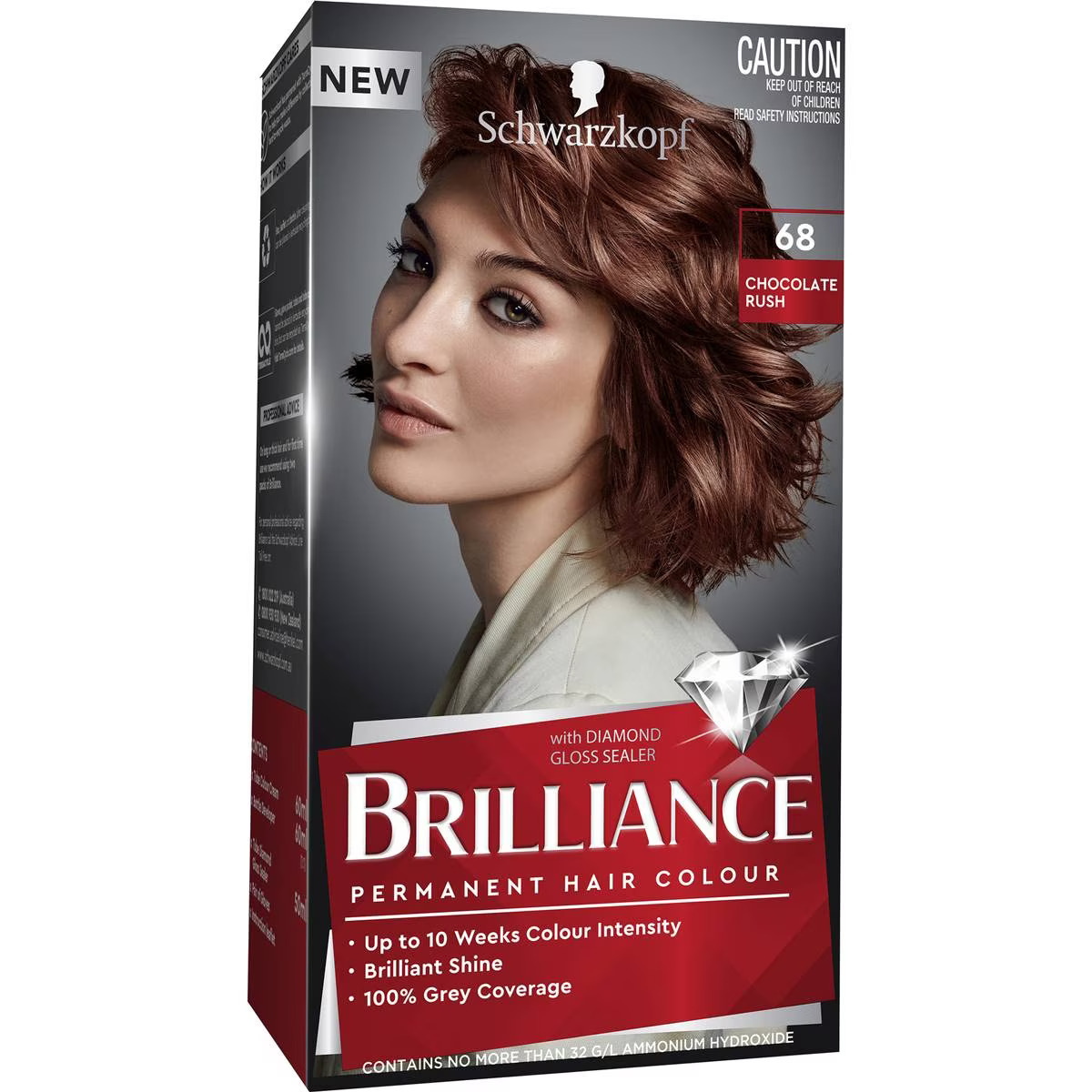 Schwarzkopf Brilliance 68 Chocolate Rush Permanent Colour Each