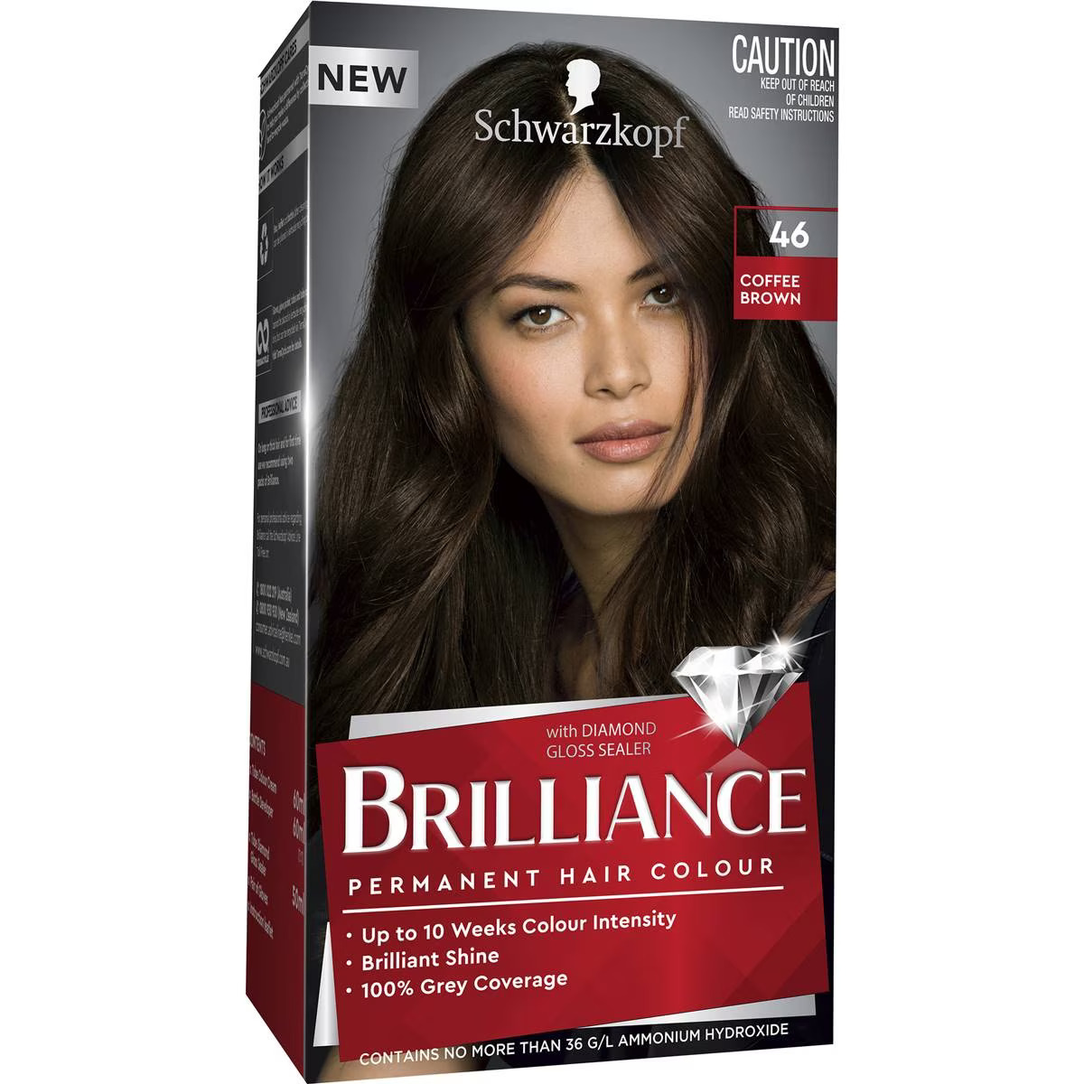 151655 Schwarzkopf Brilliance 46 Coffee Brown Permanent Colour Each