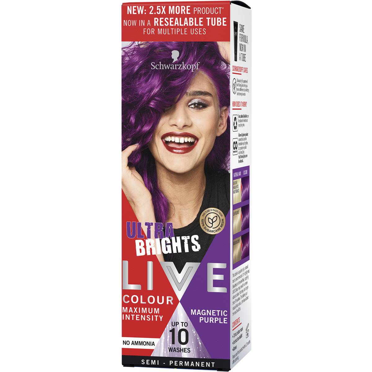 Schwarzkopf Live Colour Ultra Brights Magnetic Purple Semi Permanent Each