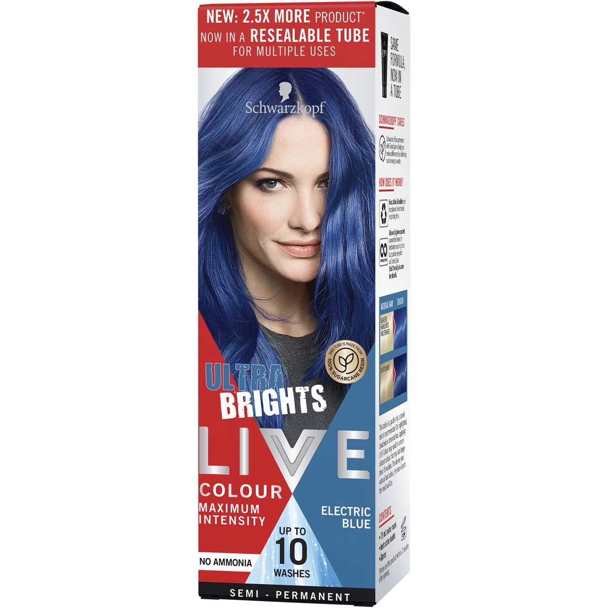 Schwarzkopf Live Colour Ultra Brights Electric Blue Semi Permanent Each