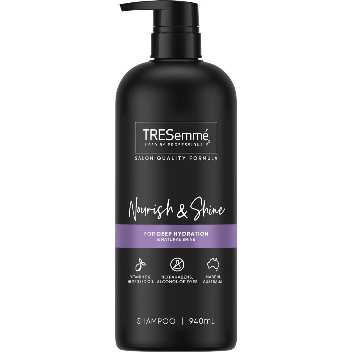 200849 Tresemme Nourish & Shine Shampoo With Vitamin E & Hemp Seed Oil 940ml