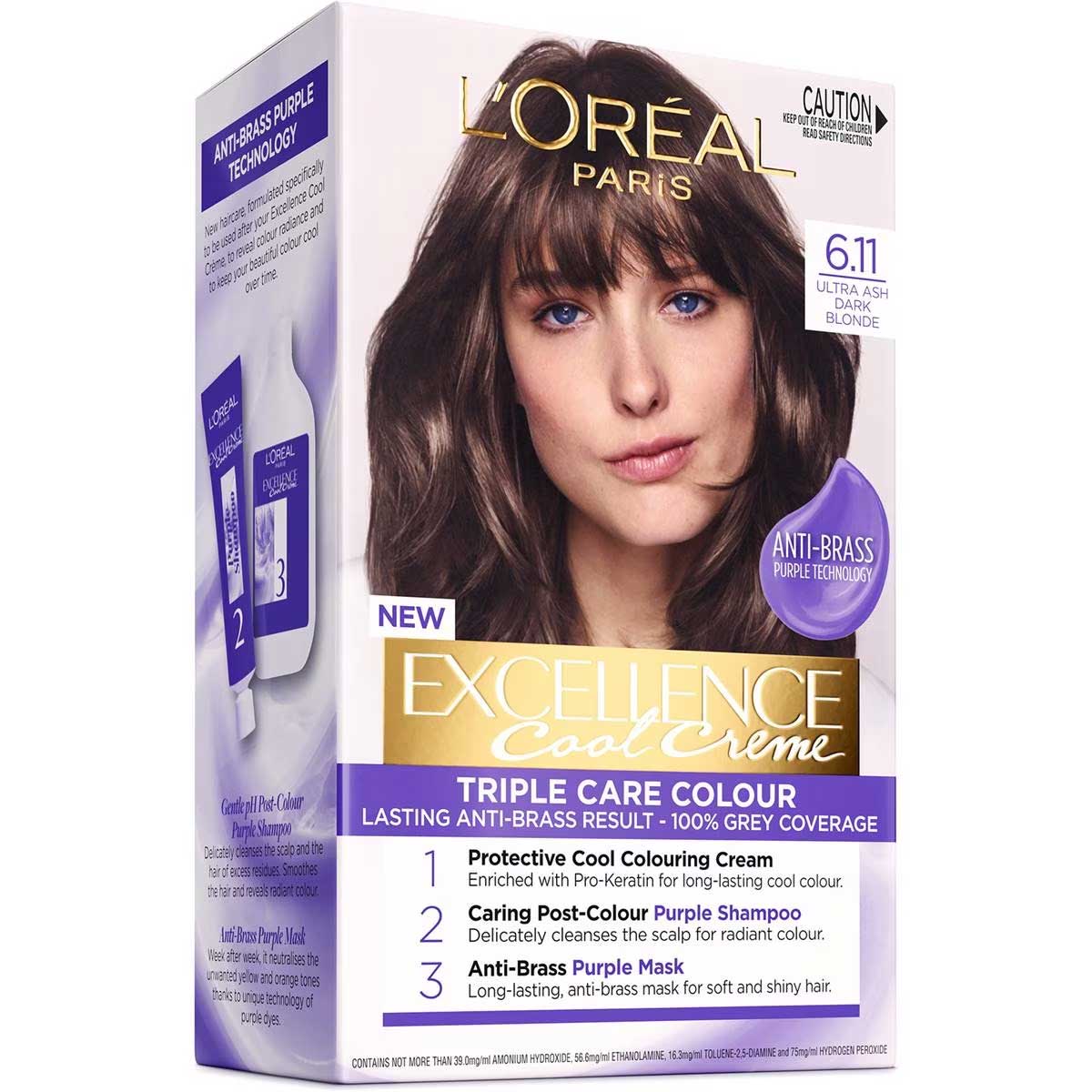 L'oreal Excellence Cool Crème Hair Colour Ultra Ash Dark Blonde Each
