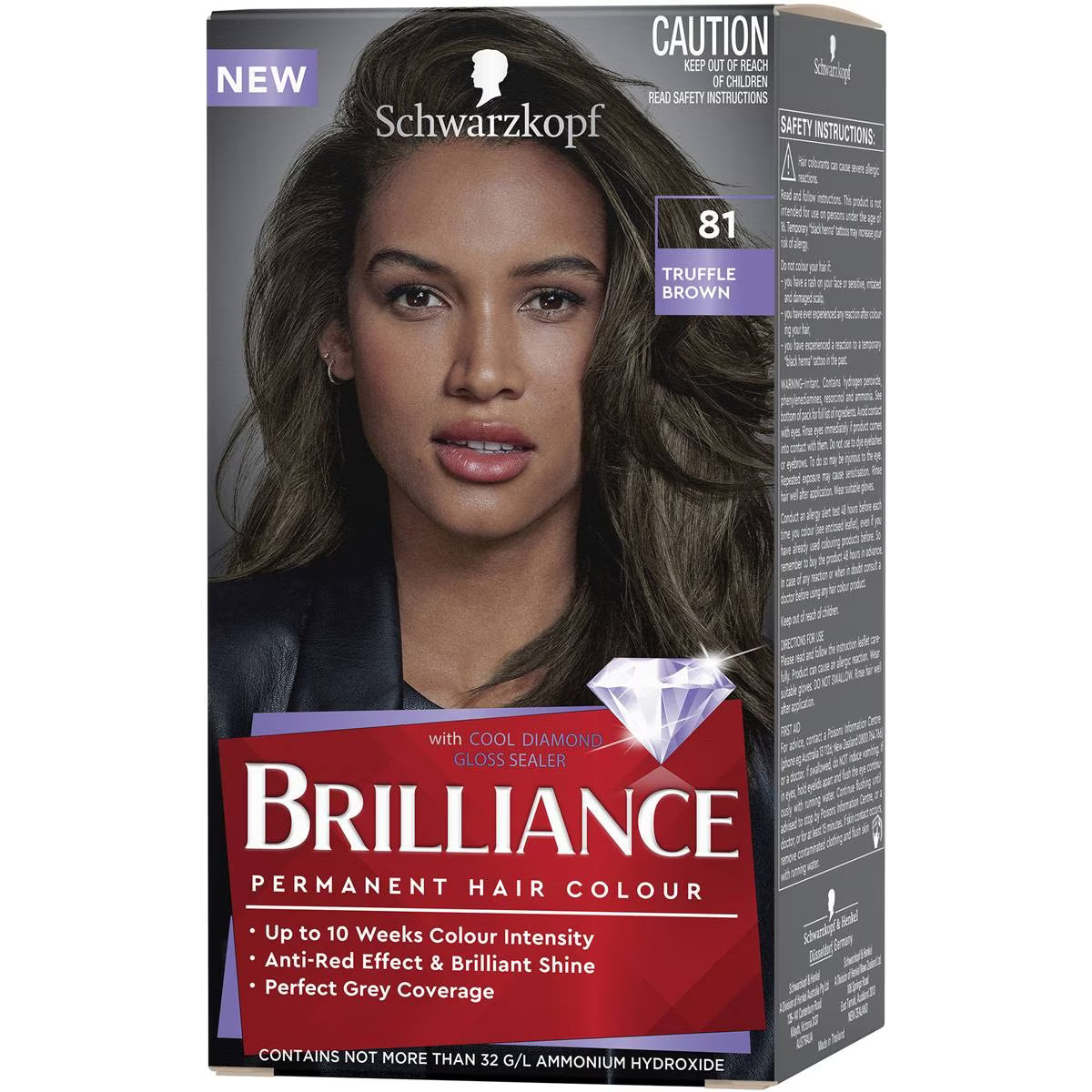 224395 Schwarzkopf Brilliance 81 Truffle Brown Permanent Colour Each
