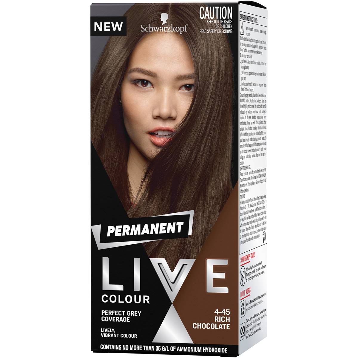 Schwarzkopf Live Colour 4.45 Rich Chocolate Permanent Each