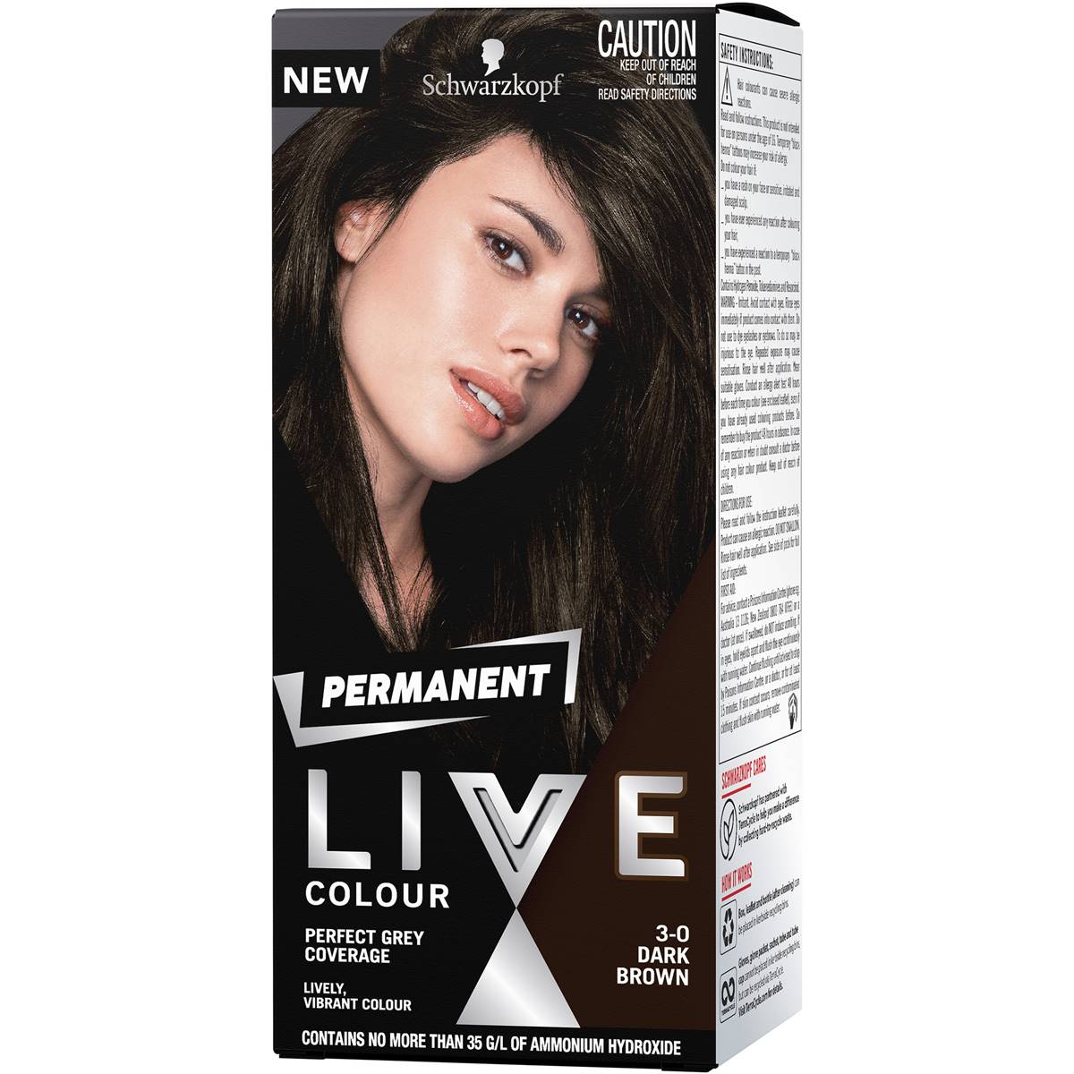 Schwarzkopf Live Colour 3.0 Dark Brown Permanent Each