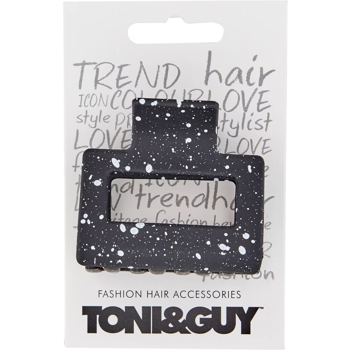 Toni & Guy Claw Square Clip Black & White Each