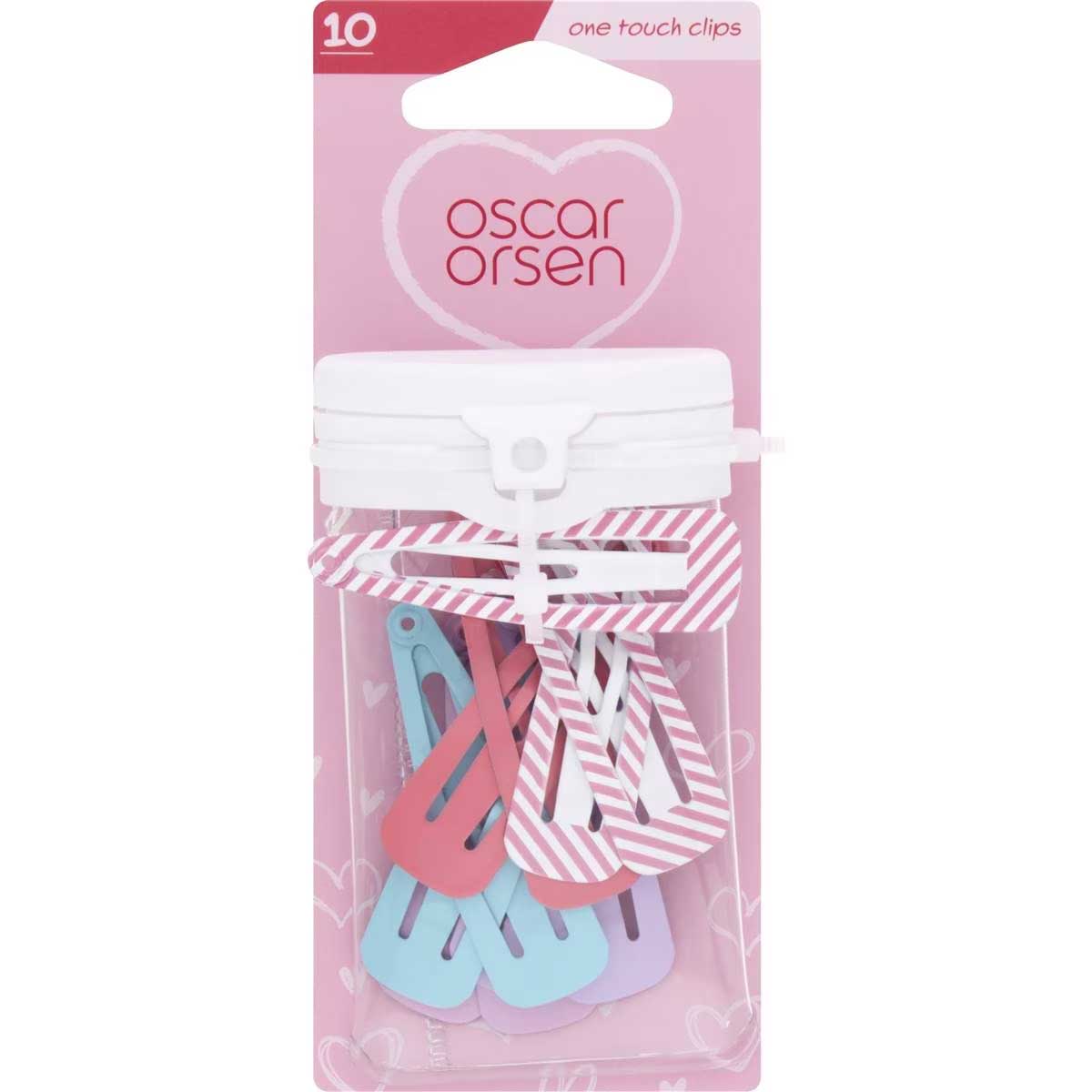 Oscar Orsen Kids One Touch Hair Clip Assorted 10 Pack