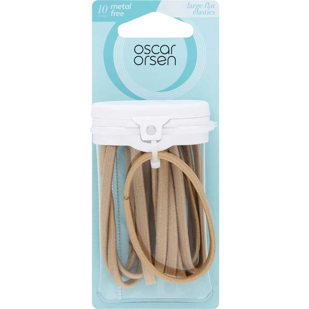 Oscar Orsen Large Flat Hair Elastics Blonde 10 Pack