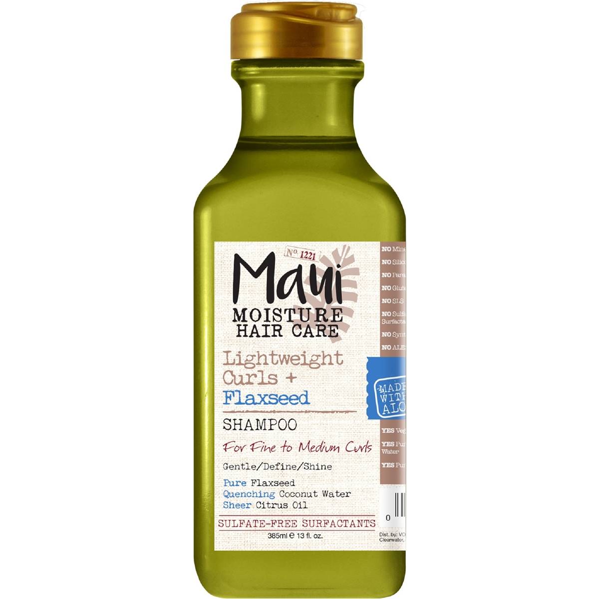 Maui Moisture Lightweight Curls + Flaxseed Shampoo For Wavy Hair 385ml