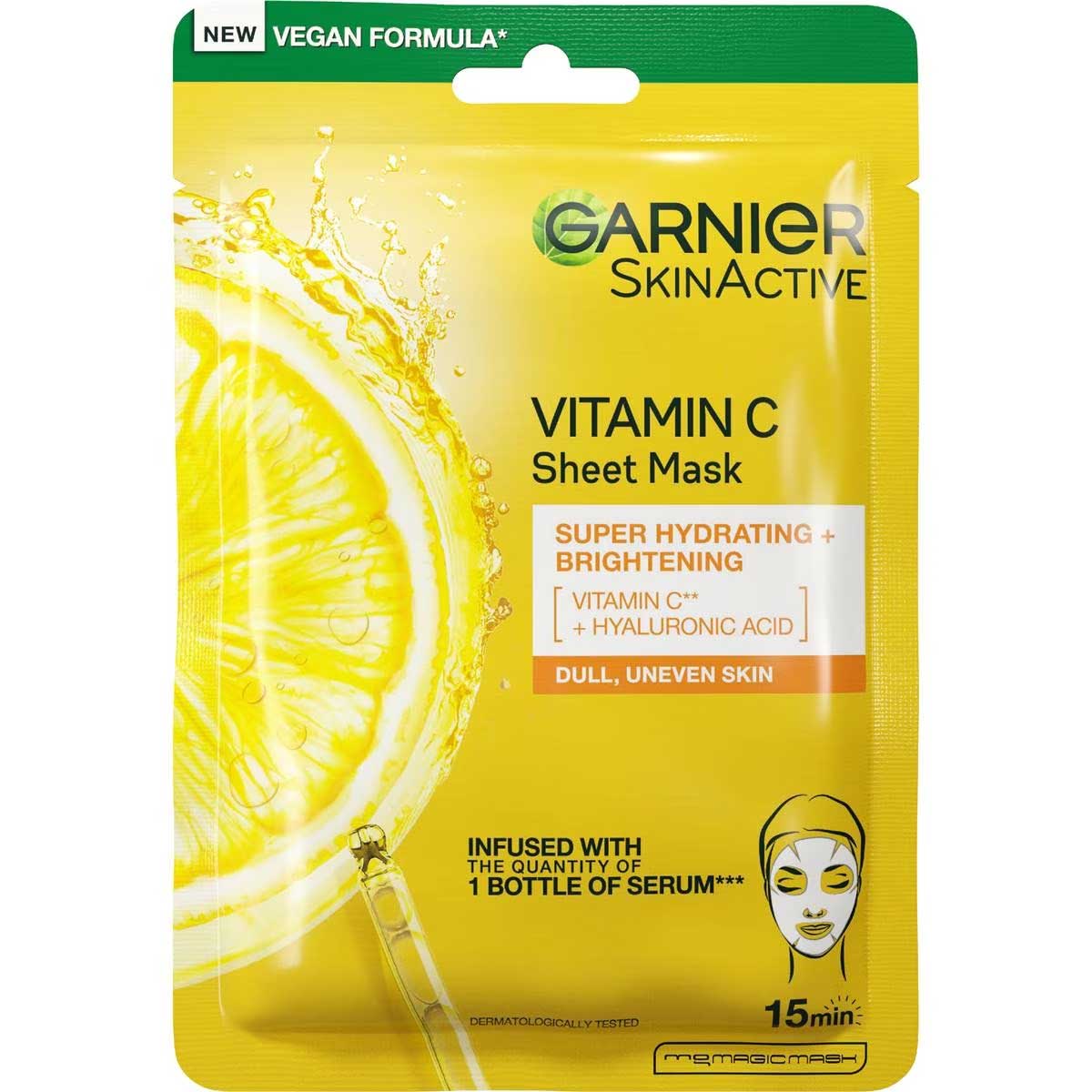 256987 Garnier Skin Active Vitamin C Sheet Mask Each