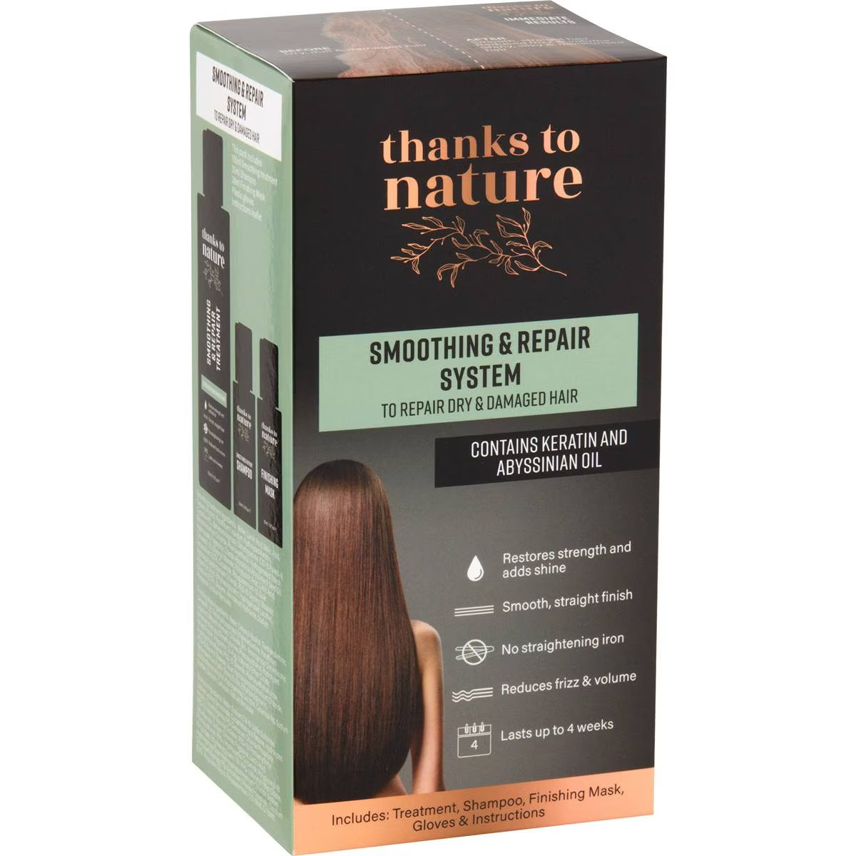 Thanks To Nature Smoothing & Repair System Straightening Kit For Dry Hair Each