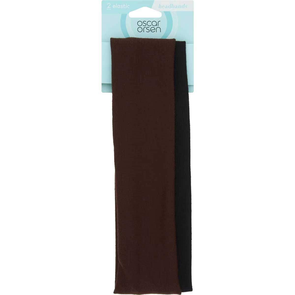 277546 Oscar Orsen Elastic Headband Black & Brown 2 Pack