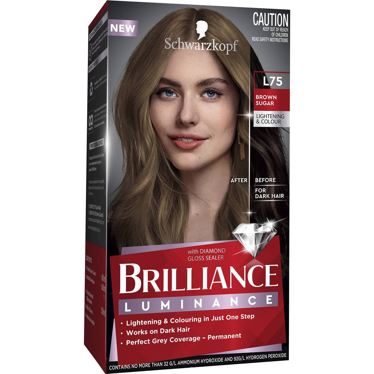 313779 Schwarzkopf Brilliance Permanent Hair Colour L75 Brown Sugar Each