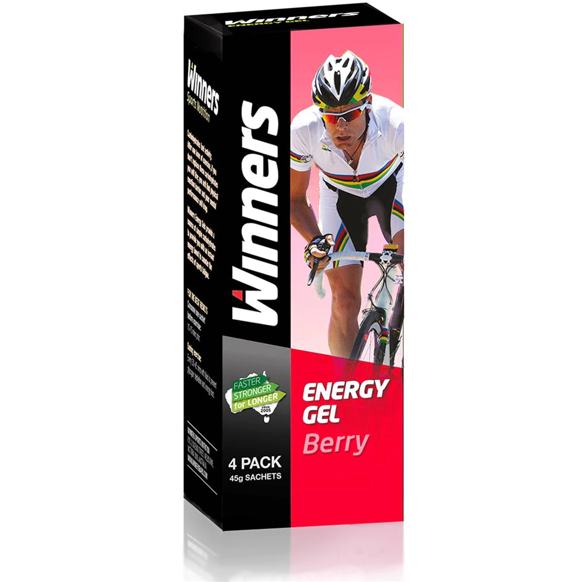 324912 Winners Sports Nutrition Energy Gel Berry Burst 4pk 40g