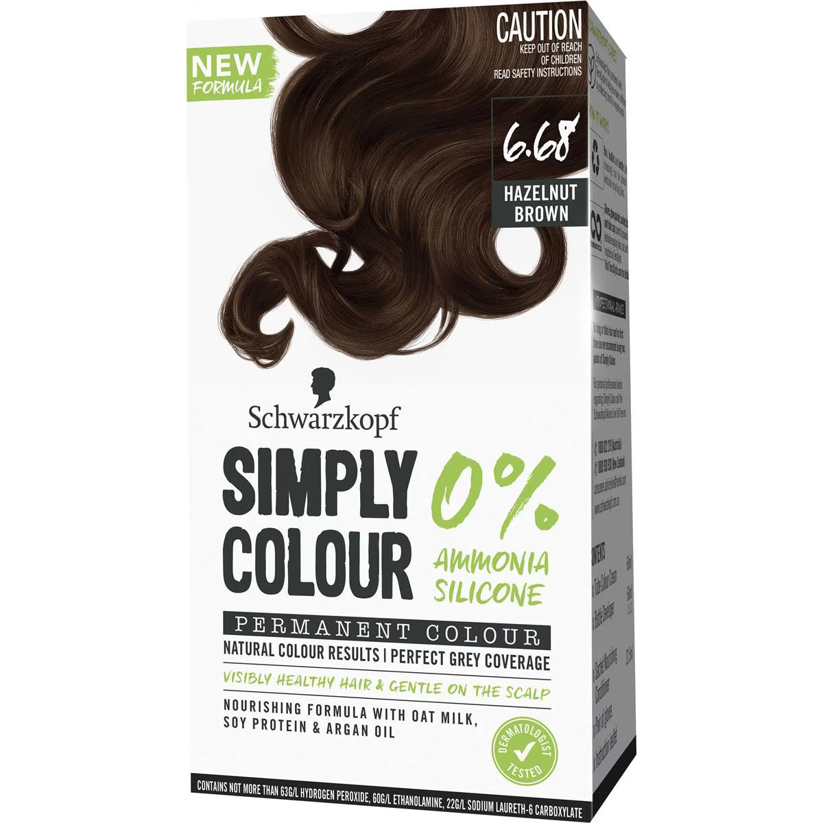 Schwarzkopf Simply Colour Permanent Hair Colour 6.68 Hazelnut Brown Each