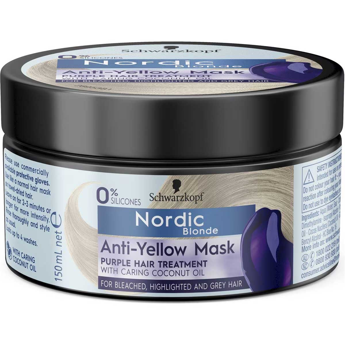 Schwarzkopf Nordic Blonde Anti-yellow Mask Purple Hair Treatment 150ml