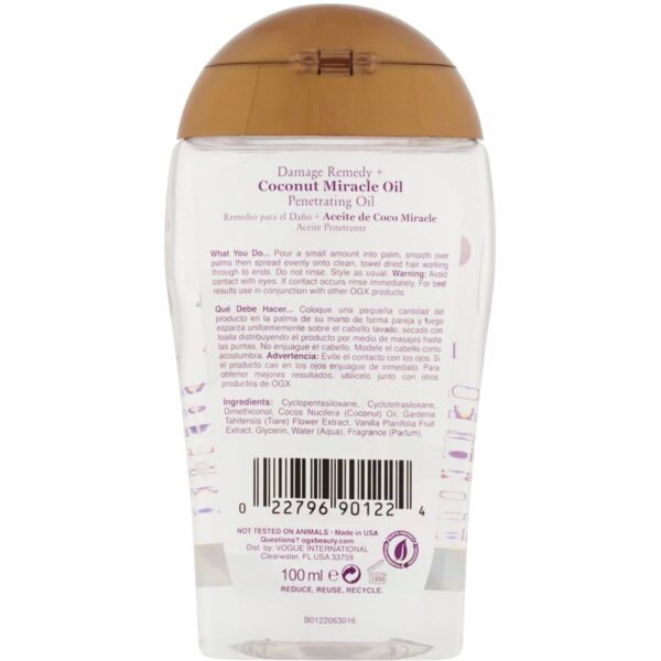Ogx Extra Strength Coconut Miracle Oil For Dry Hair 100ml The Australian Products