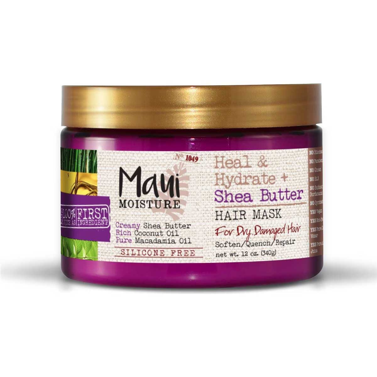 Maui Moisture Heal & Hydrate Shea Butter Hair Mask For Damaged Hair 340g