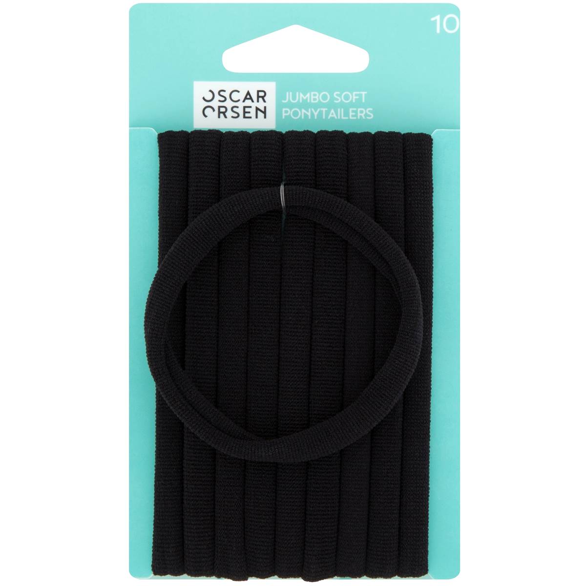 Oscar Orsen Jumbo Soft Ponytailers Black 10 Pack